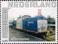 personalised stamp of The Netherlands with trains, trams, stations etc